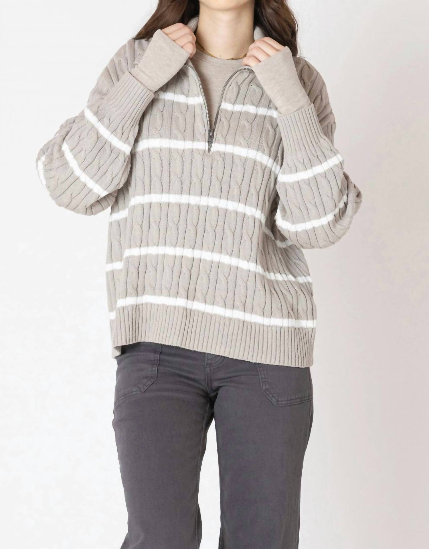 Dex Clothing - Half Zip Cable Sweater