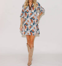 Thml - Short Sleeve Print Mini Dress
