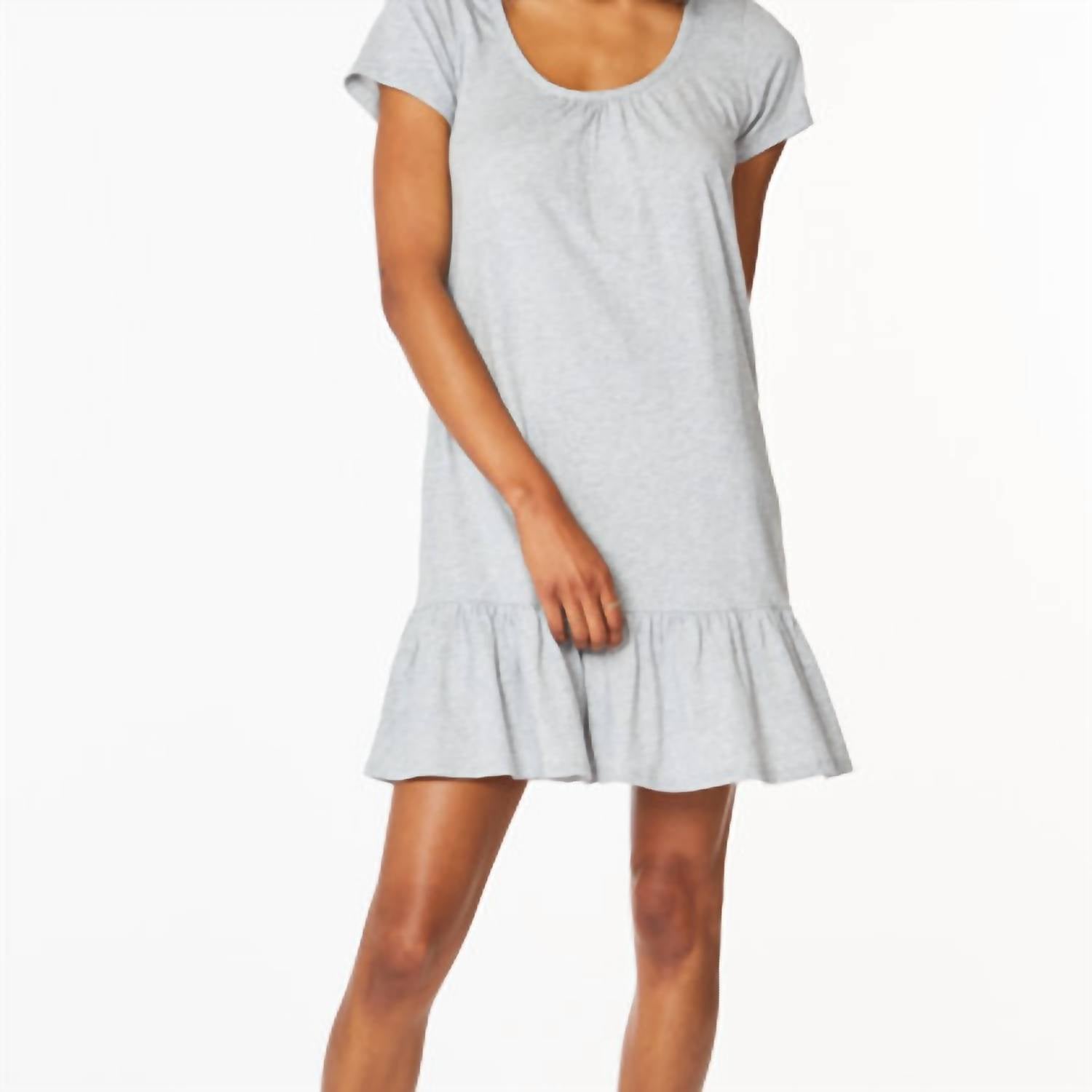 Bobi - Short Sleeve Ruffle Hem Dress