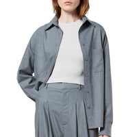 Enza Costa Oversized Shirt in light grey - women's shirt