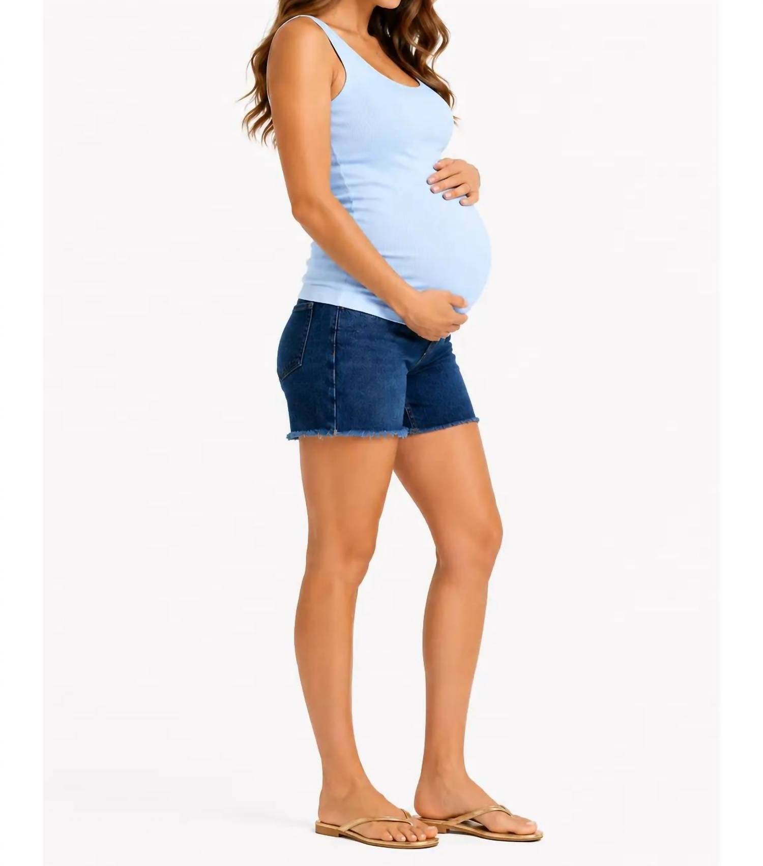 1822 Denim - Maternity Dad Jean Bellyband Shorts