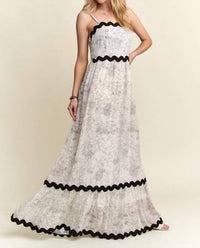Adora - Floral Adjustable Strap Maxi Cami Dress