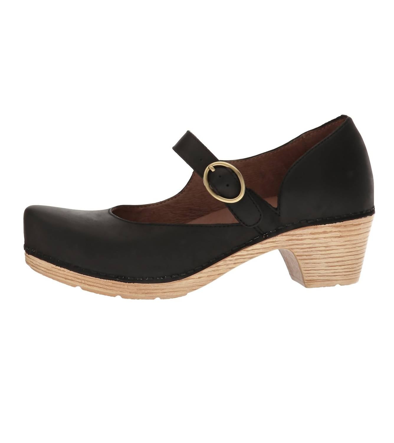 dansko Women's Missy Mary Jane Shoes in black - women's heels - alternate view