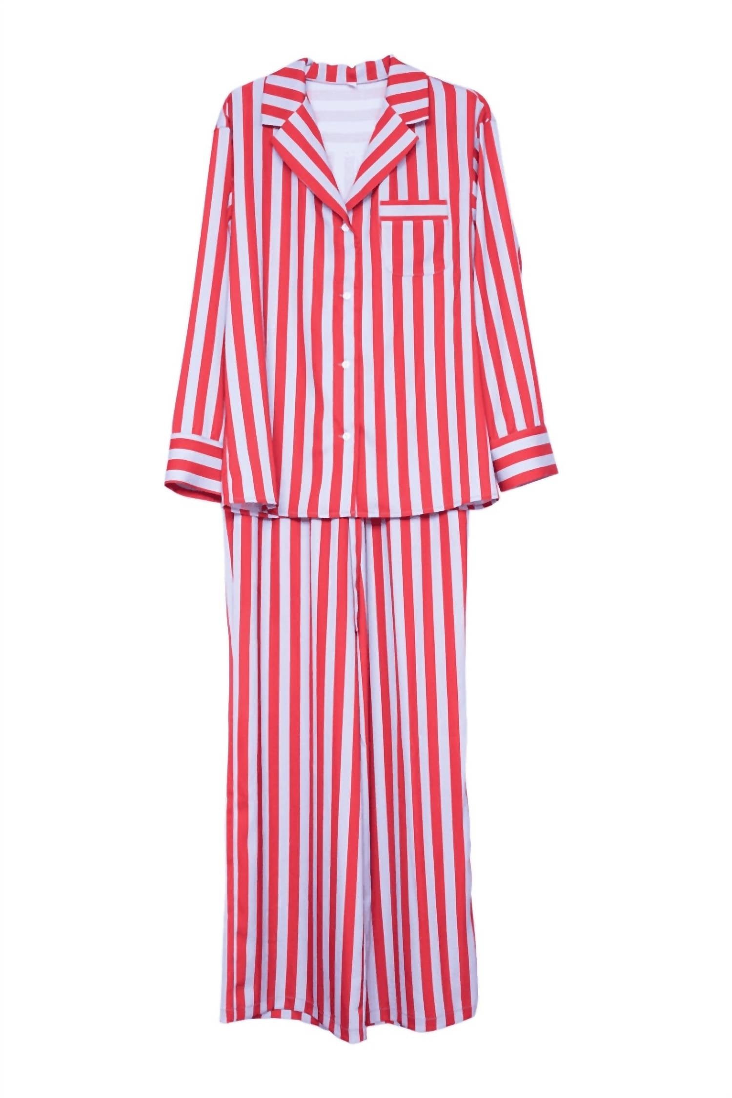 Katydid - Striped Satin Pajama Set
