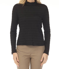 Joseph Ribkoff - Textured Knit Mockneck Fitted Top