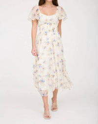 Blu Pepper - Floral Chiffon Midi Dress