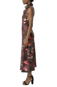 Area Stars Jersey Halter Dress in black garden - women's dress - detail view