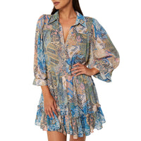 Misa Los Angeles Women's Mita Dress in patchwork batik - women's dress