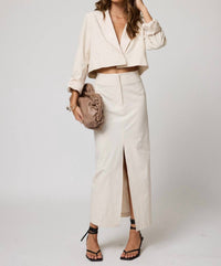 Stillwater Matte Twill Cropped Blazer in stillwater - women's jacket
