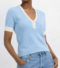 White + Warren - Boucle Short Sleeve Henley Top