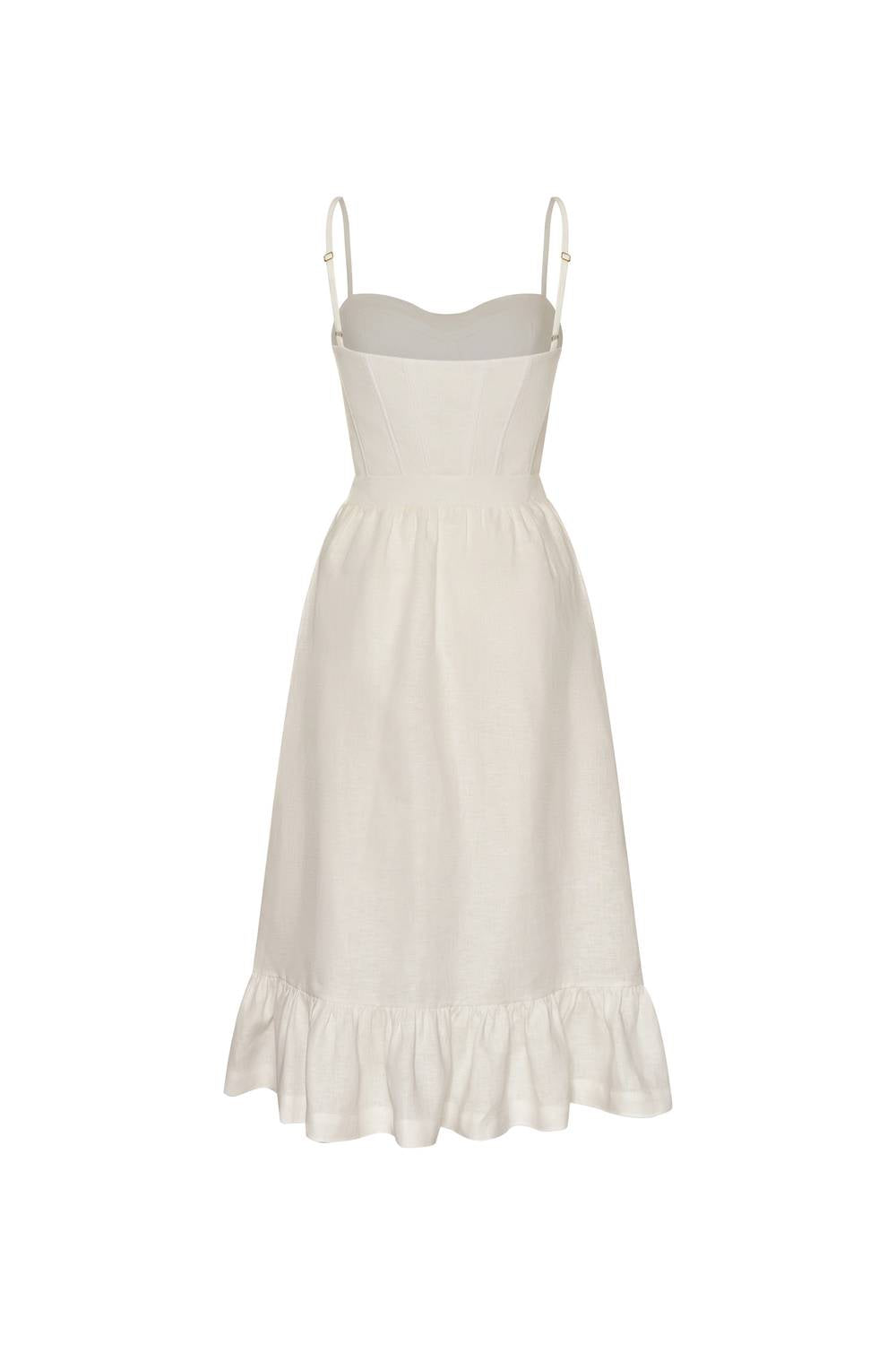 Andres Otalora - Inspiras Corseted Linen Midi Dress