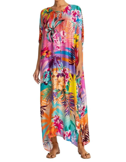 Johnny Was - Tie Neck Maxi Kaftan Dress