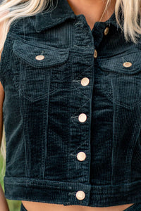 Judy Blue - Emerald Cord Vest Jacket