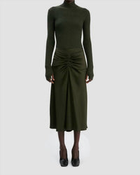 Victoria Beckham - Gathered Waist Midi Skirt