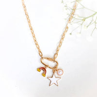 Pretty Simple Women's Rainbow Dream Charm Necklace in gold - women's jewelry