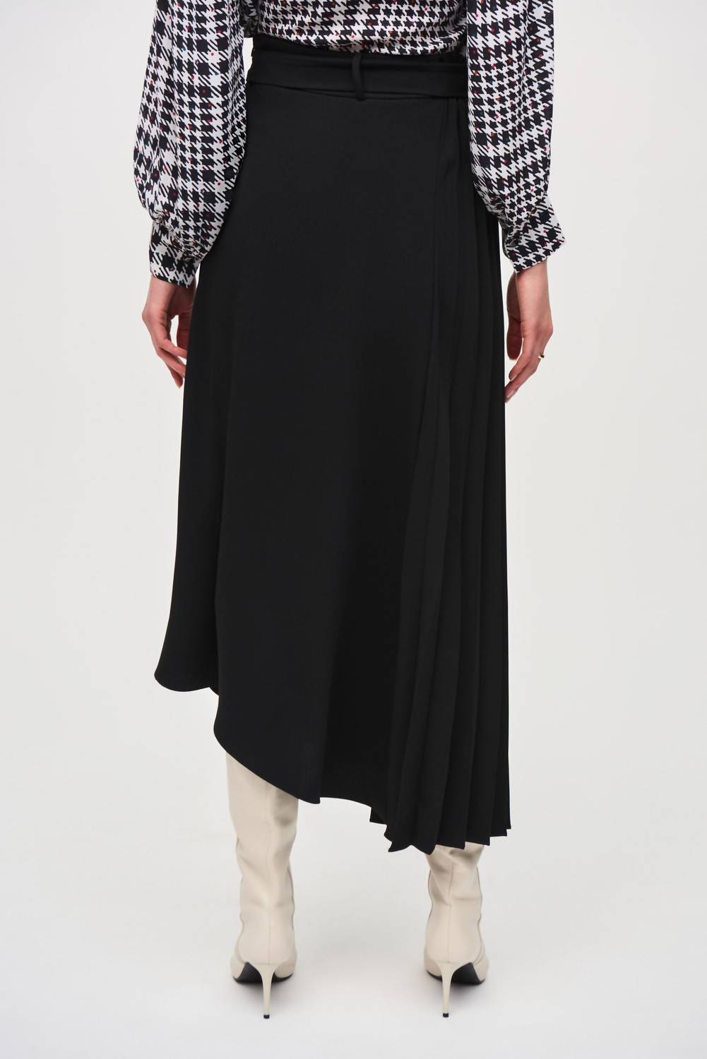 Joseph Ribkoff - Pleated Asymmetric Maxi Skirt