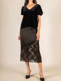 Before You Flounce Sleeve Top in black - women's blouse