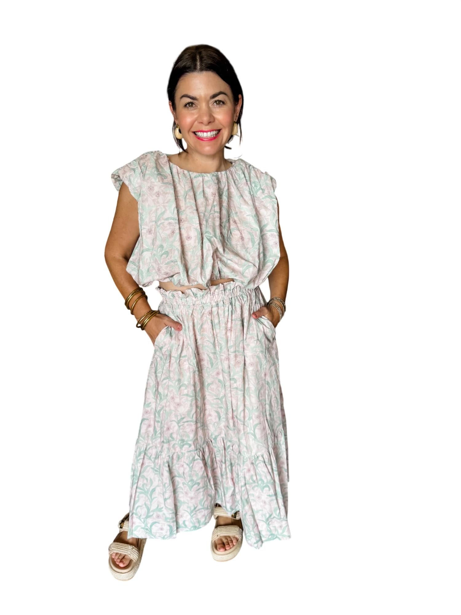 Aureum - Floral Print Shired Top