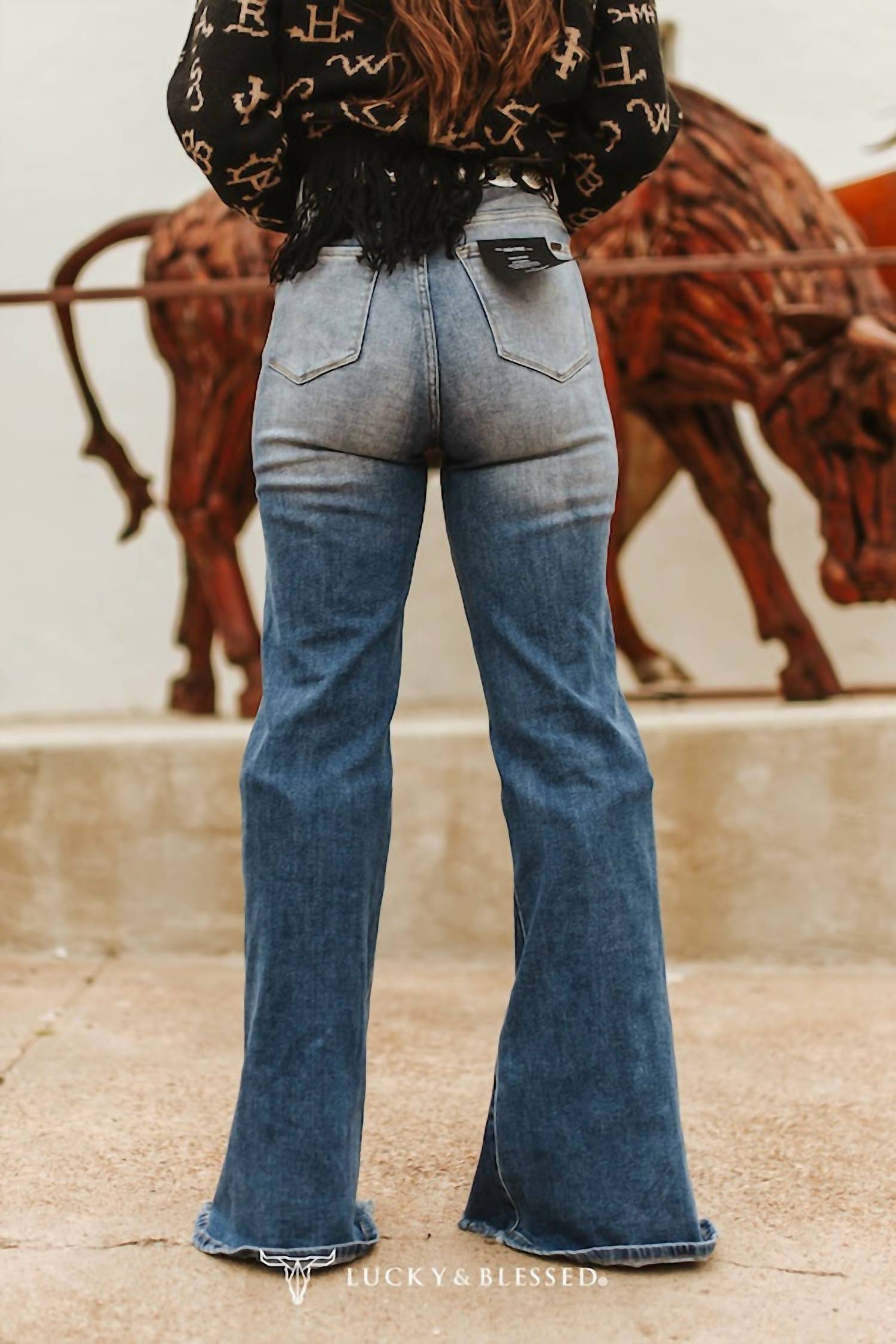 Lucky & Blessed - Women's Wild & Western Flare Jean