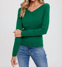 Bluivy - Surplice Vneck Knit Top