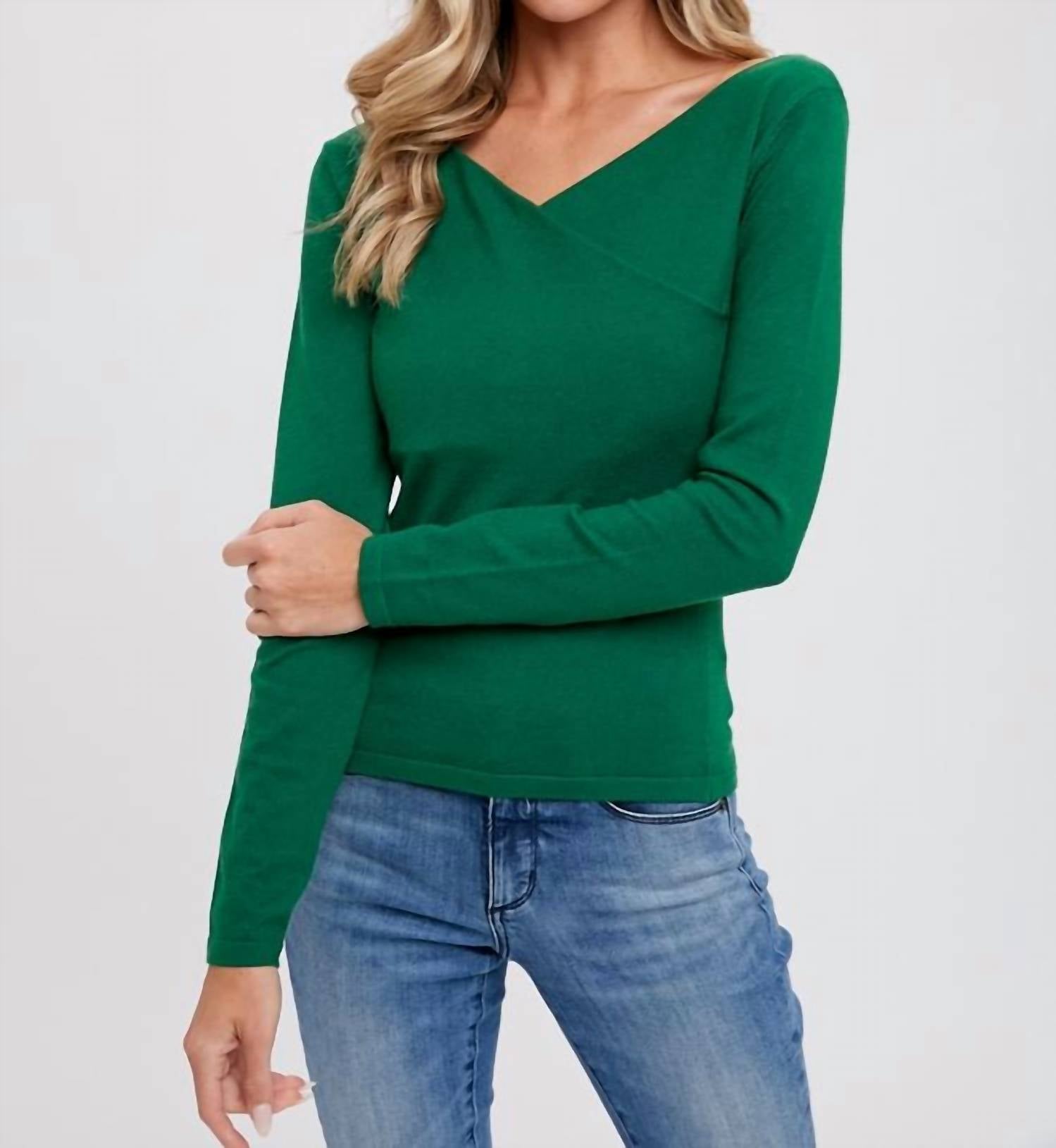 Bluivy - Surplice Vneck Knit Top