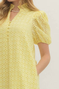 Entro - Eyelet Puff Sleeve Midi Dress