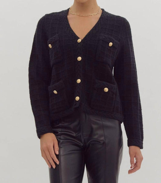 Entro - BUTTON KNIT CARDIGAN