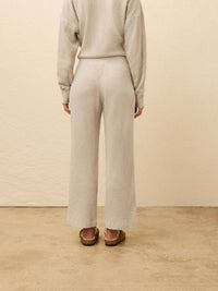 Faherty Women's Apres Waffle Pant in light heather grey - women's pants - detail view