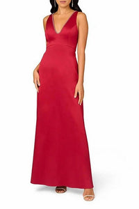 Aidan Mattox - Women's Straight Hemline Mikado Column Dress