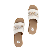 YELLOWBOX Women's Alora Wedge Slide in bone - women's sandal - detail view