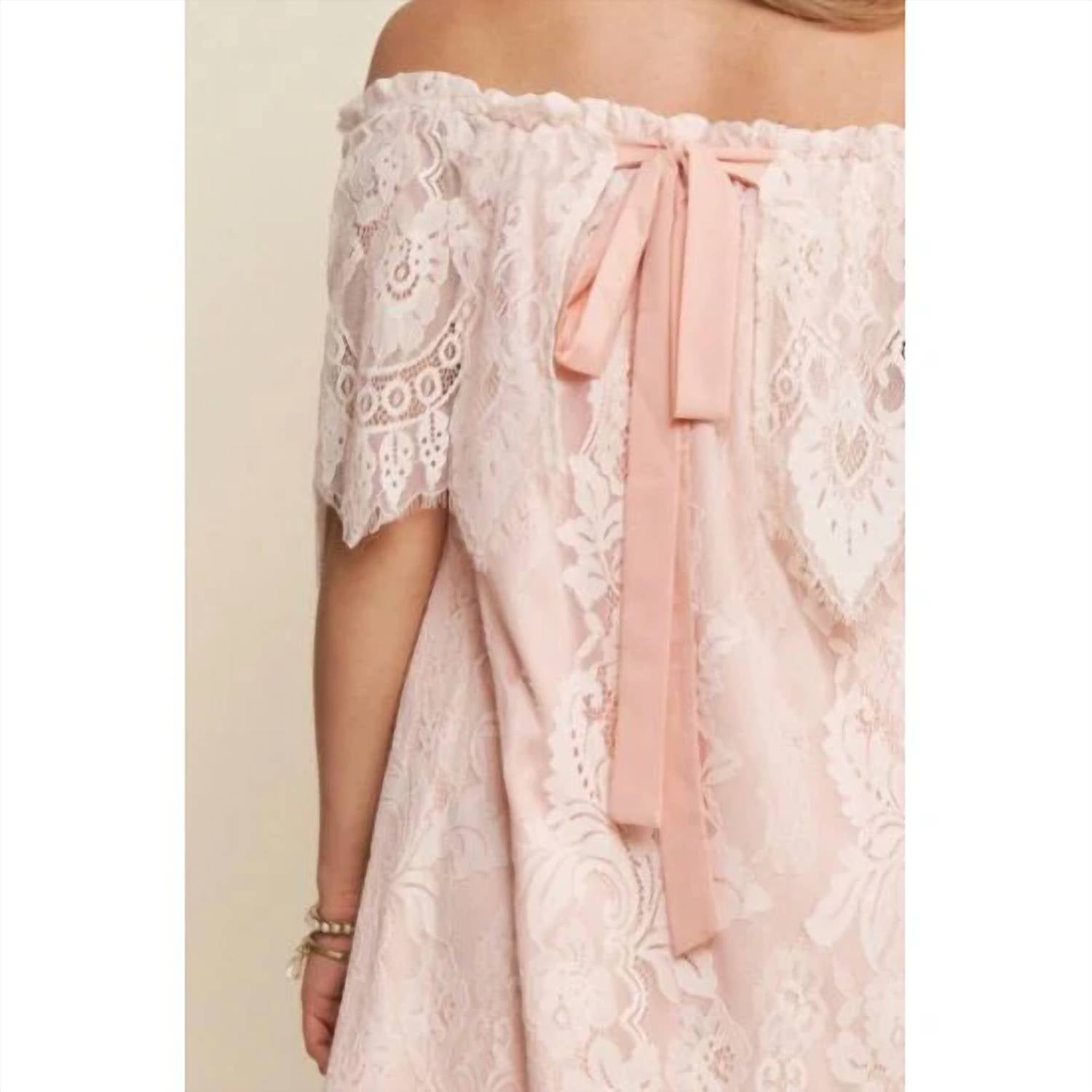 J.Nna - Lace Off-shoulder Mini Dress