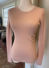 Organic By John Patrick Women's Long Sleeve Ribbed Tee in powder pink - women's long sleeve top