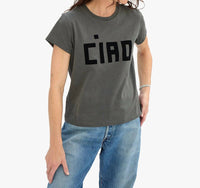 Clare V. - Classic Flocked Block Ciao Tee