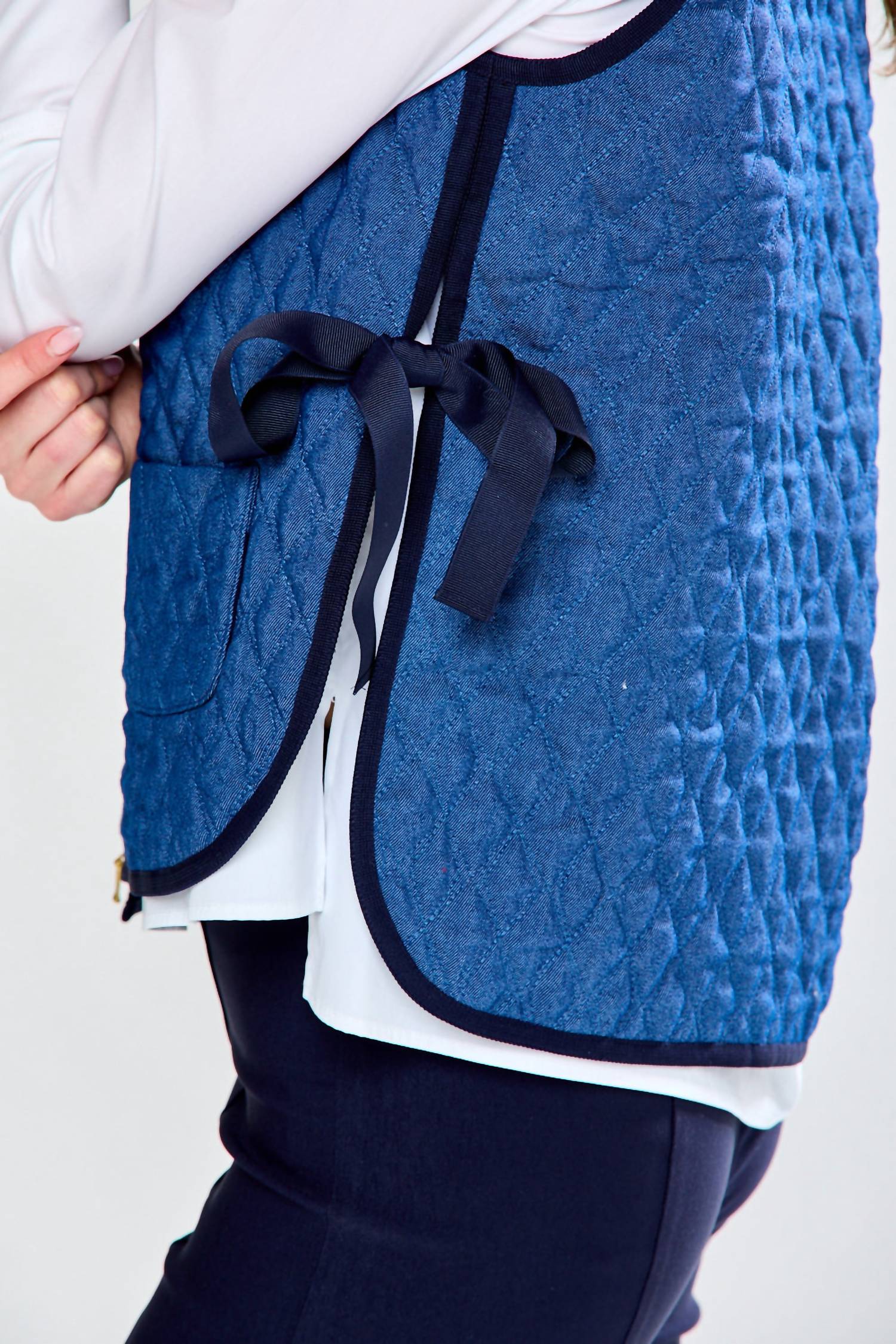 SARA CAMPBELL Mendy Reversible Vest in denim - women's jacket - alternate view