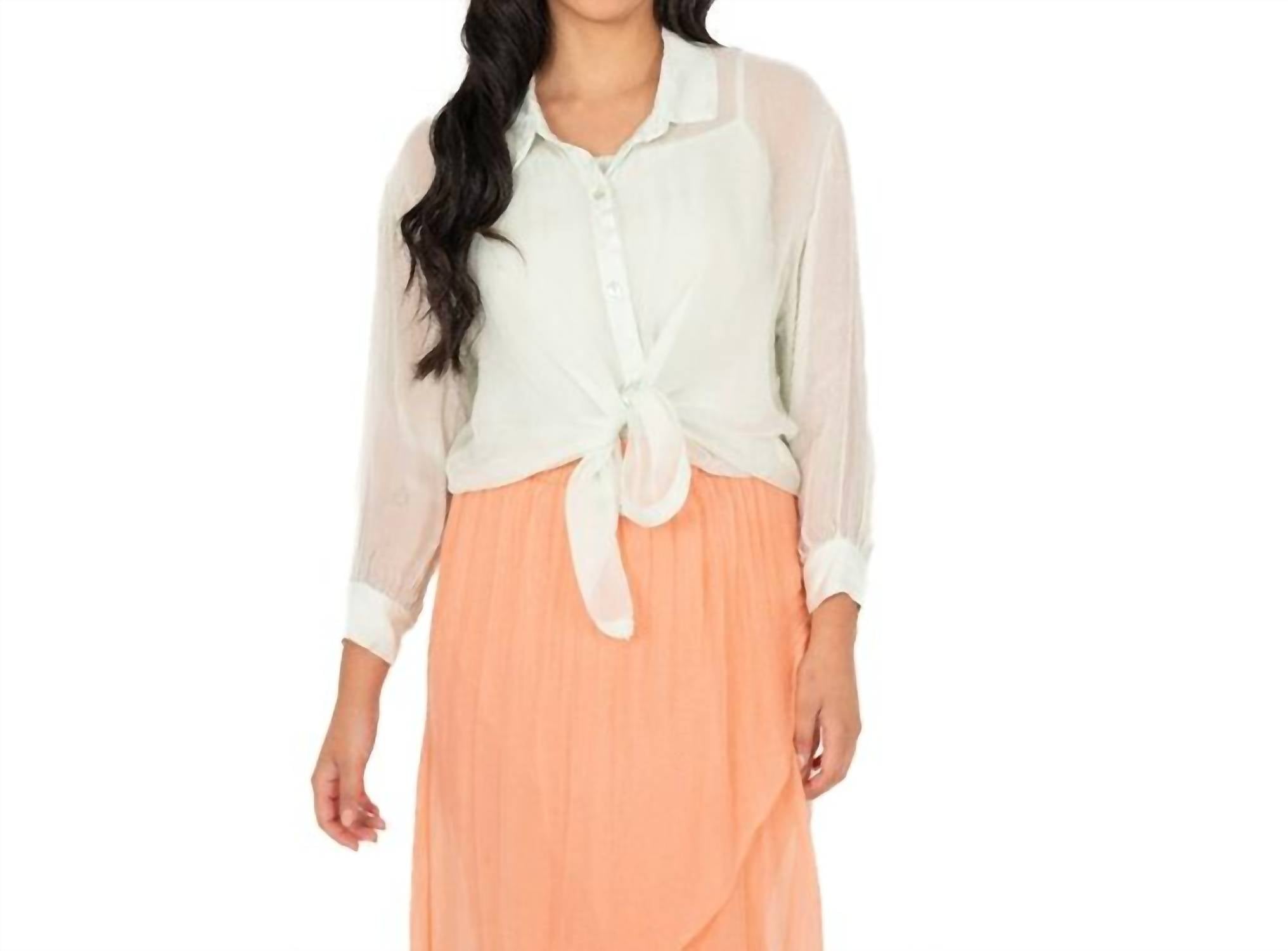 Made In Italy - Silk Blouse And Tank Set