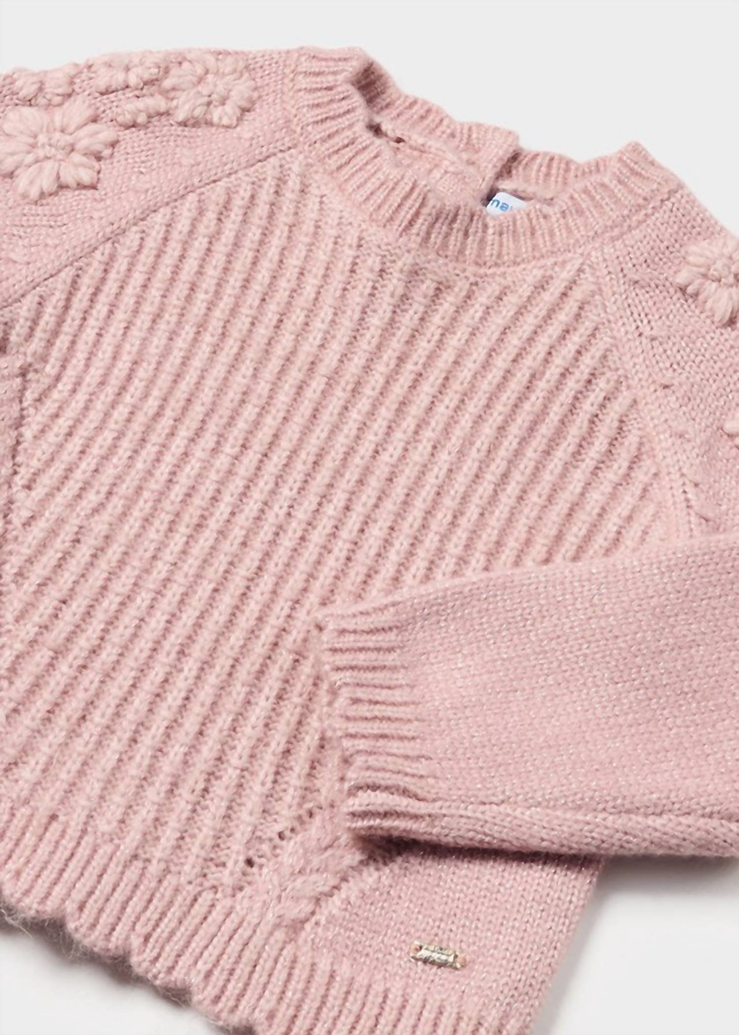 Mayoral - Girls' Floral Knit Sweater
