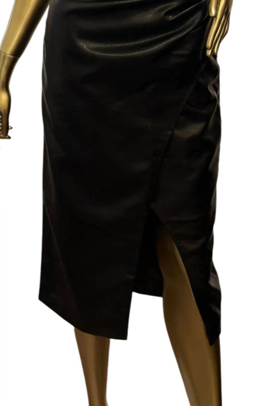 Karina Grimaldi - Women's Samantha Strapless Vegan Leather Midi Dress