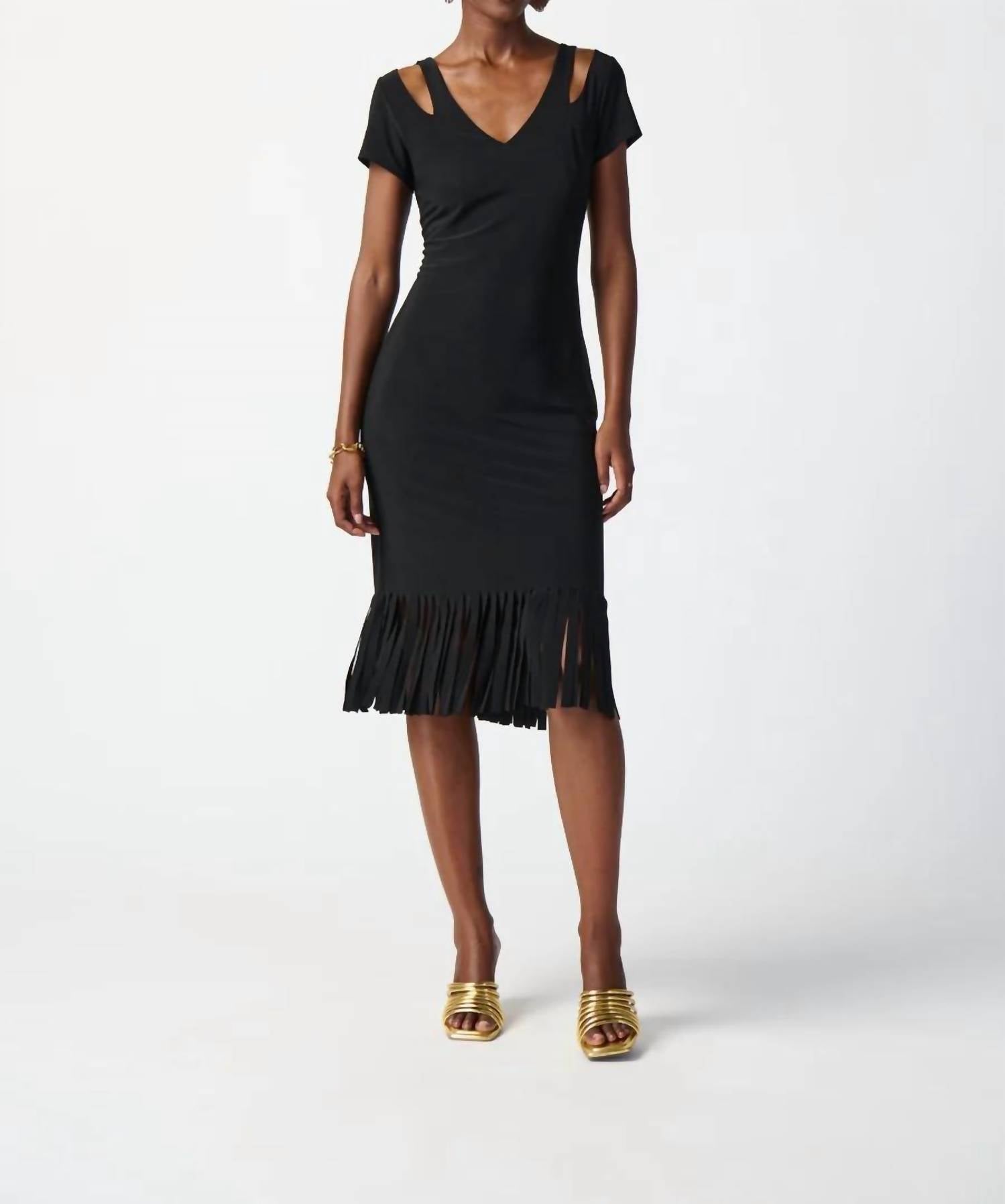 Joseph Ribkoff Cutout Neckline Sheath Dress in black - women's dress