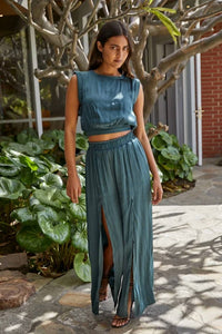 By Together - Daylight Satin Slit Pants