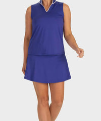 Duffield Lane Catherine Sleeveless Tunic in bright blue - women's shirt