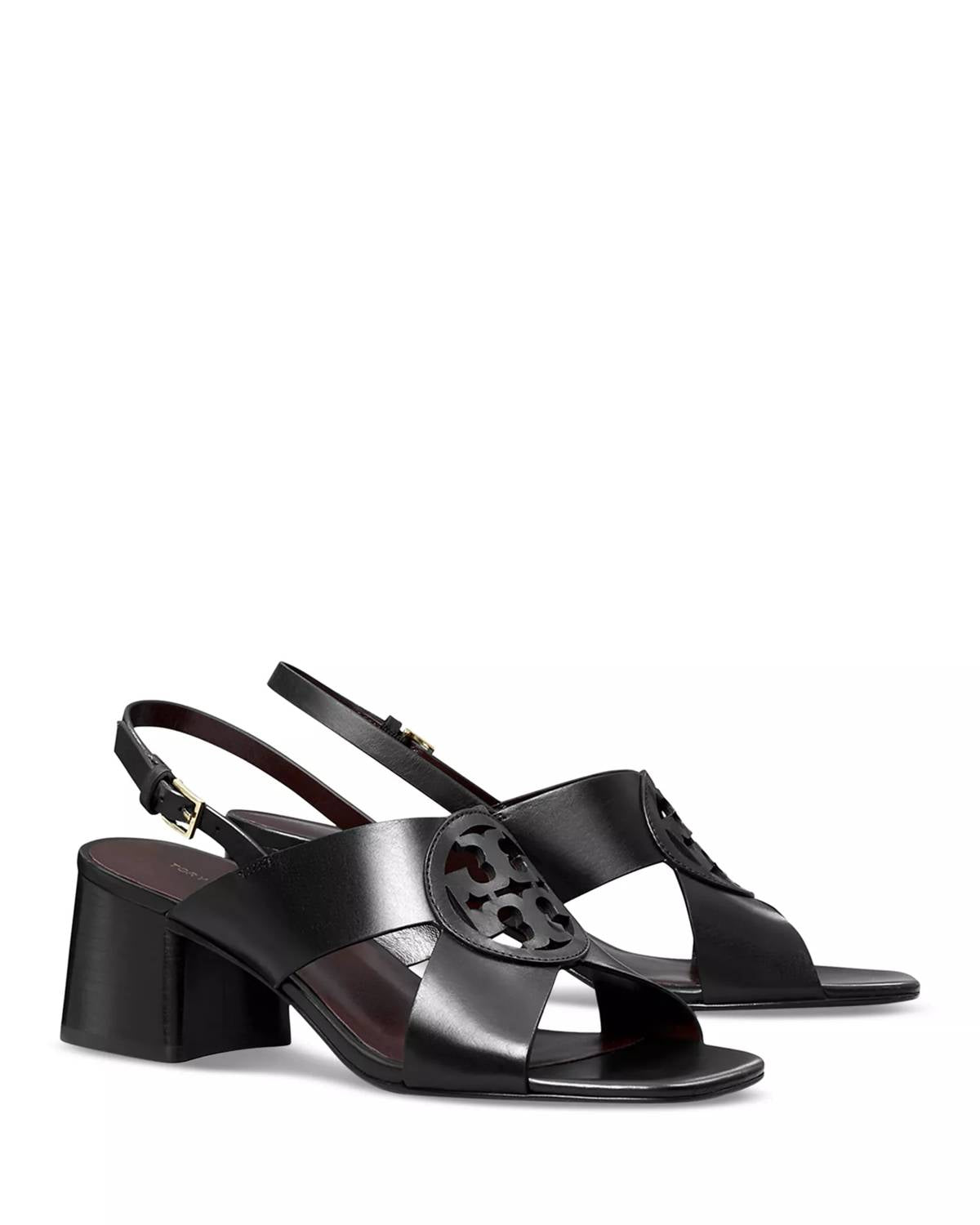 TORY BURCH Women's Miller Mid Heel Sandal in perfect black - women's heels