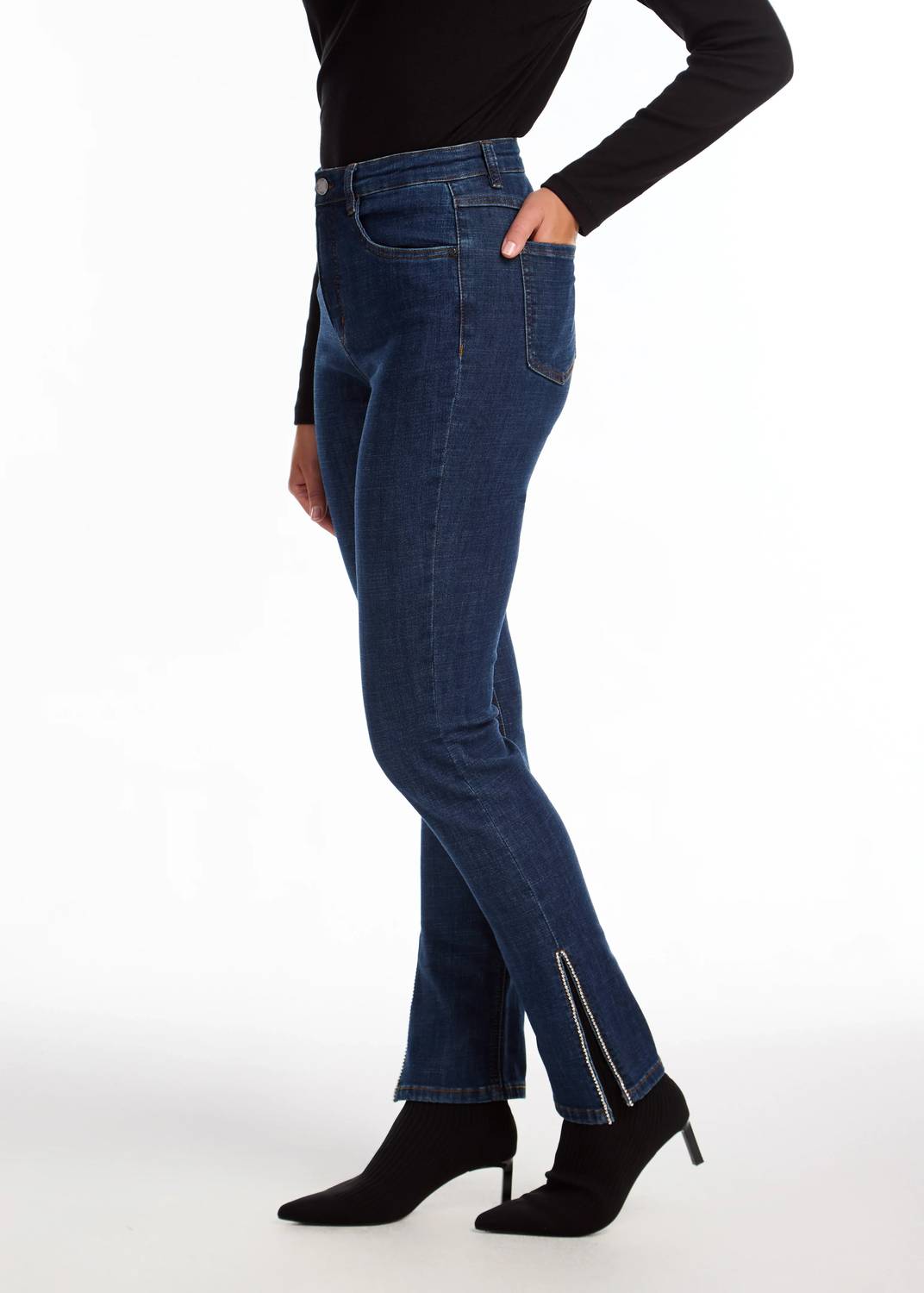 Fdj - Suzanne Straight Leg Denim With Rhinestone Embellishments