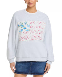 Vintage Havana - American Flag Applique Sweatshirt