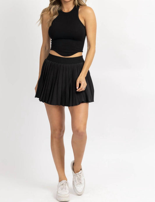 PLEATED ELASTIC TENNIS SKIRT