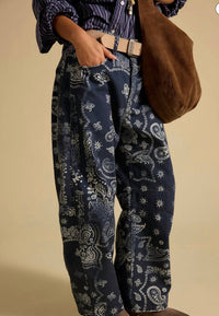 Free People - Good Luck Printed Barrel Pants