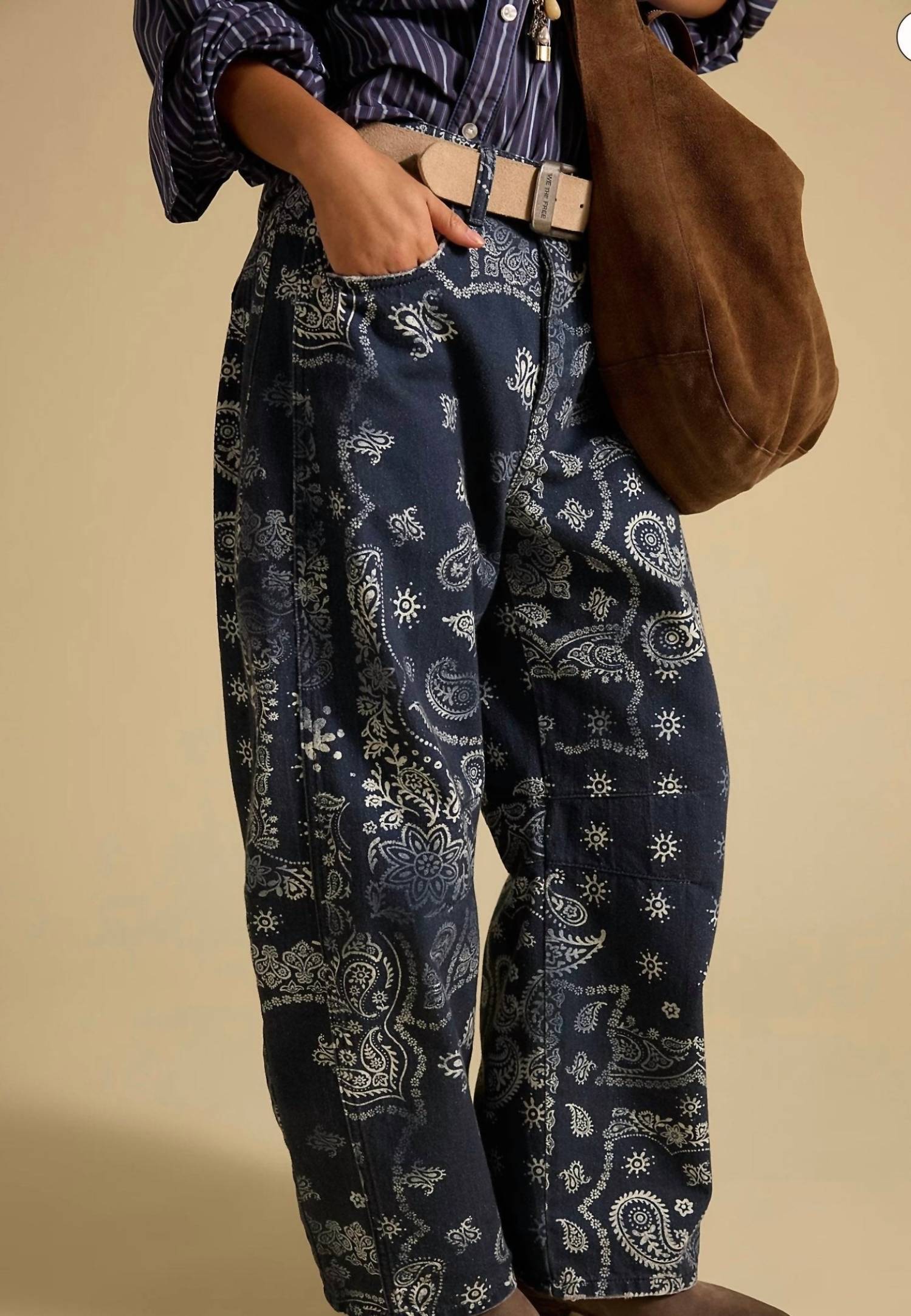 Free People - Good Luck Printed Barrel Pants