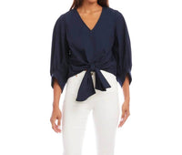 Karen Kane - Blouson Sleeve Tie-Front Top