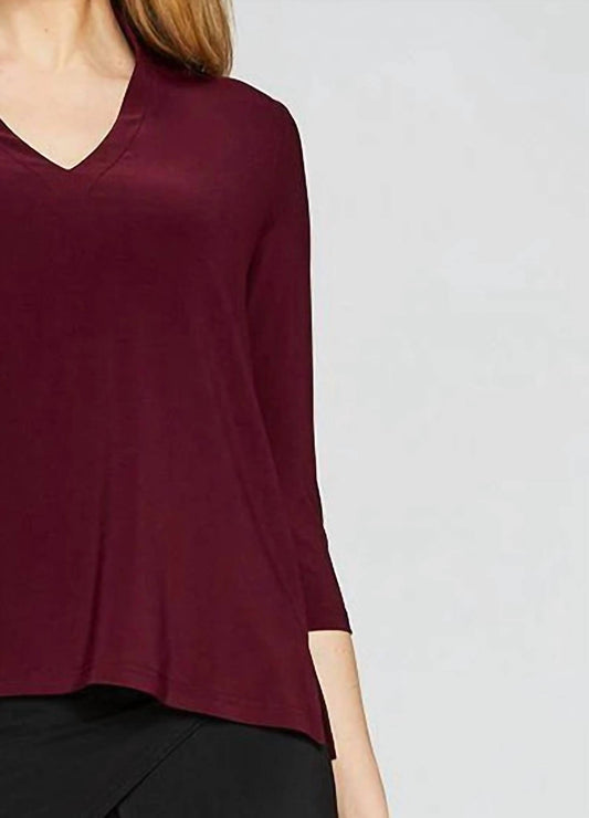 Sympli - 3/4 Sleeves Deep V Top