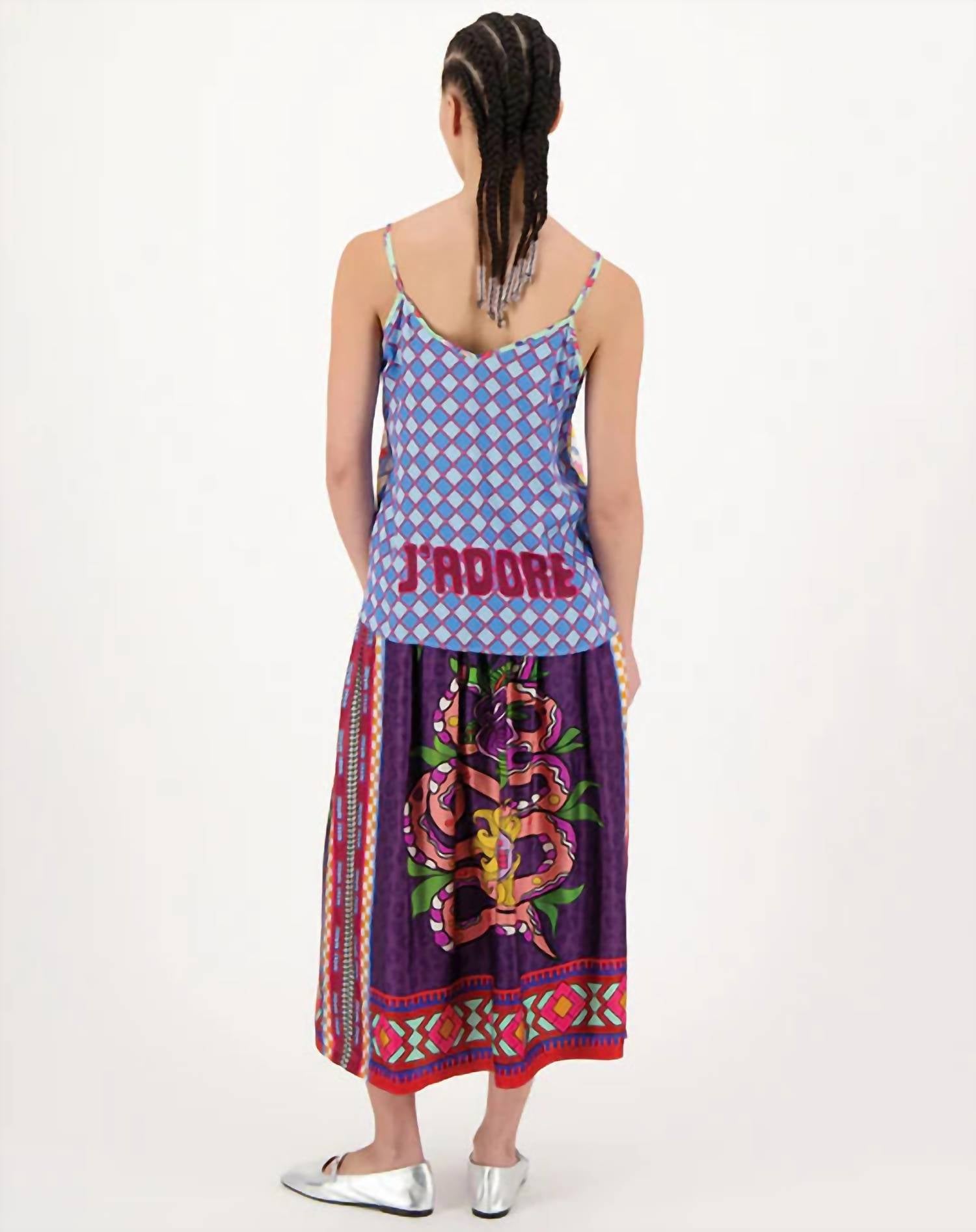 Me369 - Vanessa Printed Midi Skirt