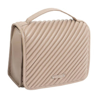 Joan & David - Women's Large Diagonal Quilted Hanging Toiletry Case